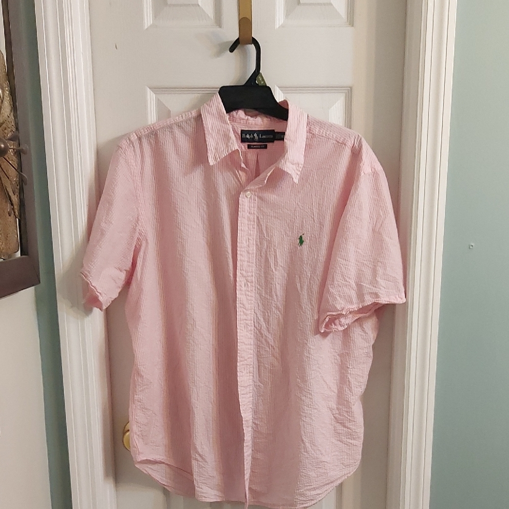 Polo by Ralph Lauren Men's Light Pink Button Down Shirt